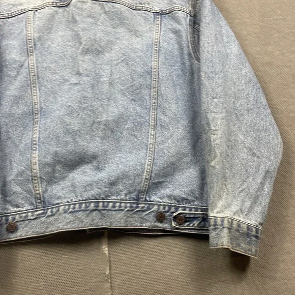 Levis Jacket Mens Medium* Denim Button Up Trucker Workwear Type 3 Blue Biker - Picture 7 of 11